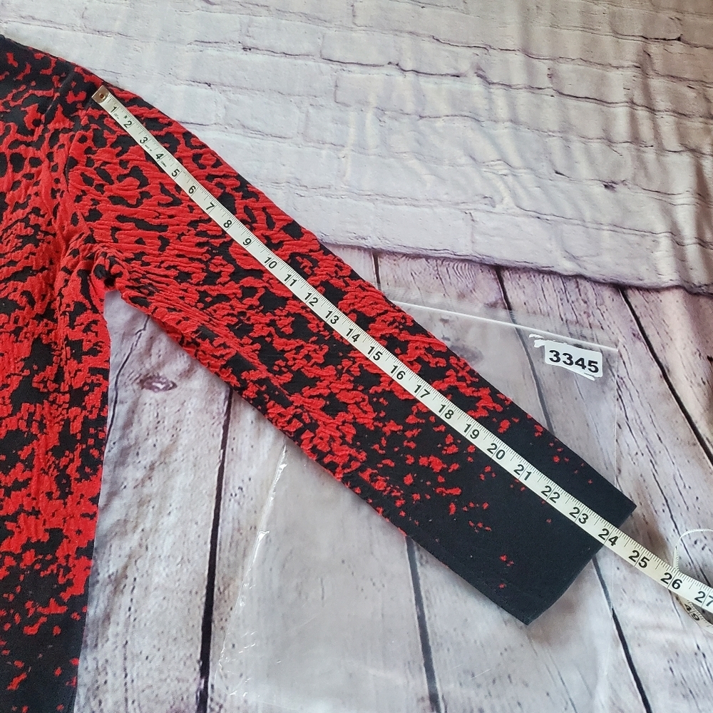Chico's Red Animal Print Cardigan Sweater Open Holidays Christmas Evening Sz XL - Picture 13 of 13